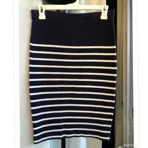Gap midi blue and white striped skirt.